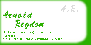 arnold regdon business card